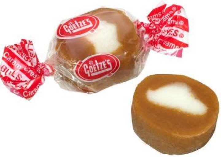 What is the caramel candy with the white center